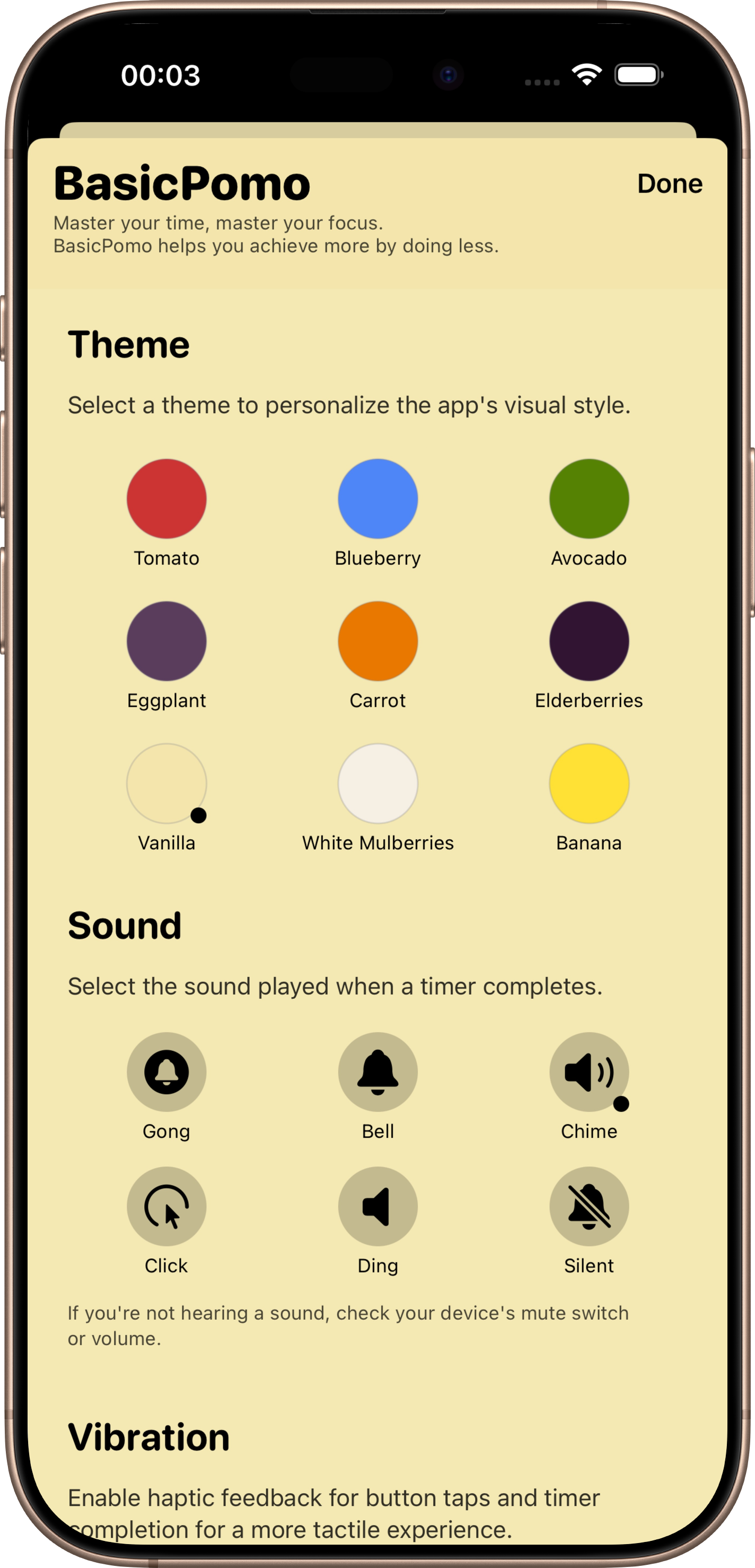 BasicPomo features