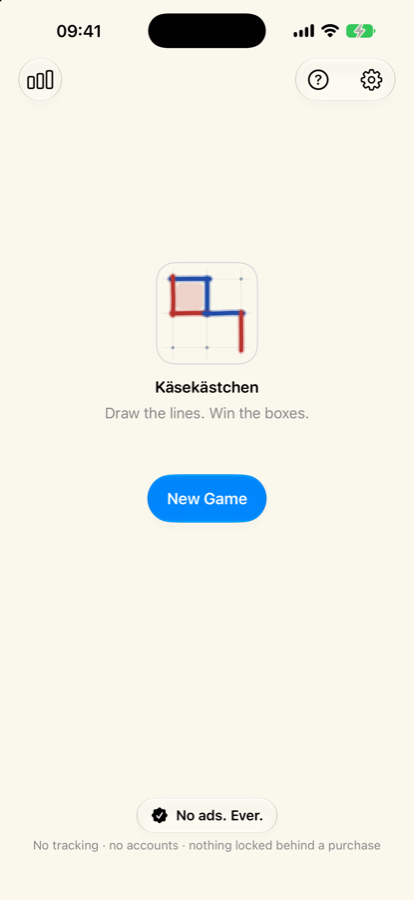 The K&auml;sek&auml;stchen home screen
